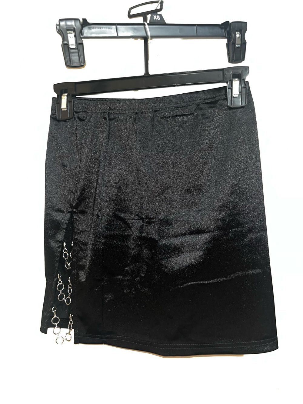 Black Mini Skirt with Chain Accent - Unbranded